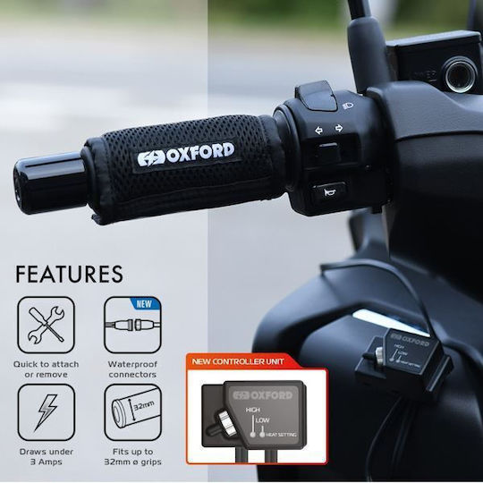 Oxford Heated Motorcycle Handlebars Premium Heated Over-Grips
