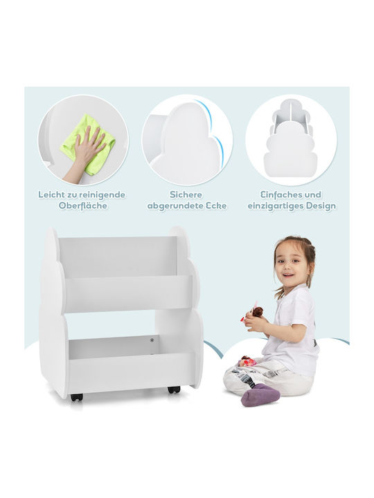 Kids Wooden Bookcase White 52x47x63cm