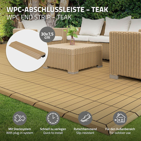 ML-Design Material für Gartenboden aus WPC 30x7.5cm 1Stück