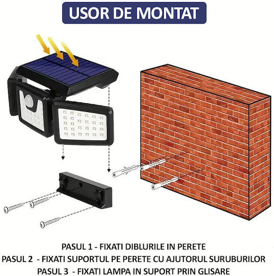 Set 5 Lămpi Solare Stradal cu Senzor de Mișcare și Fotocelulă IP65