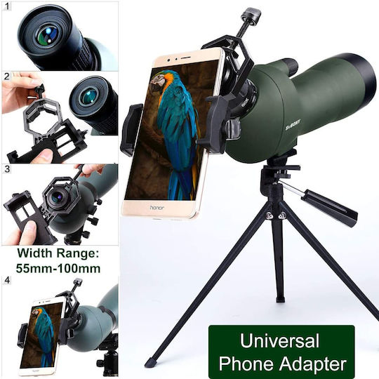 Svbony Sv28 Telescoape Tripod Adaptor pentru Telefon Mobil la 45 de Grade Bak-4 20x-60x 80mm Ip65 Rezistent la Apă