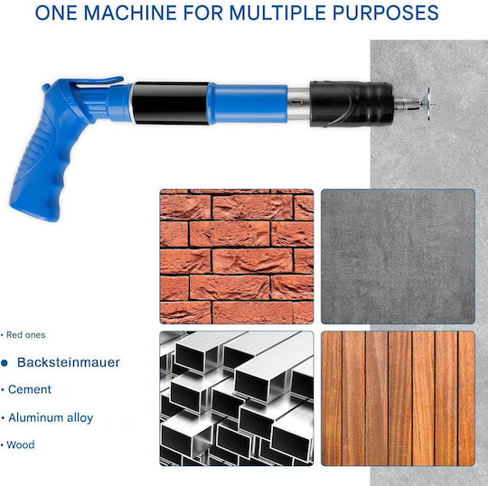 Unealtă de Extensie pentru Pistolul de Cuie Manual Cuie Rotișoare Șuruburi În Beton Lemn Metal Perete Tavan Podea 120 Incluse Cuie Rotunde 5 Setări de Putere În Geantă de Depozitare