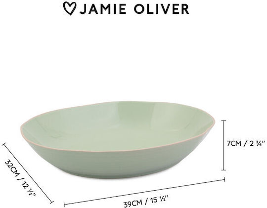 Jamie Oliver Салатна купа Керамично Зелен 39x32x7см 1бр