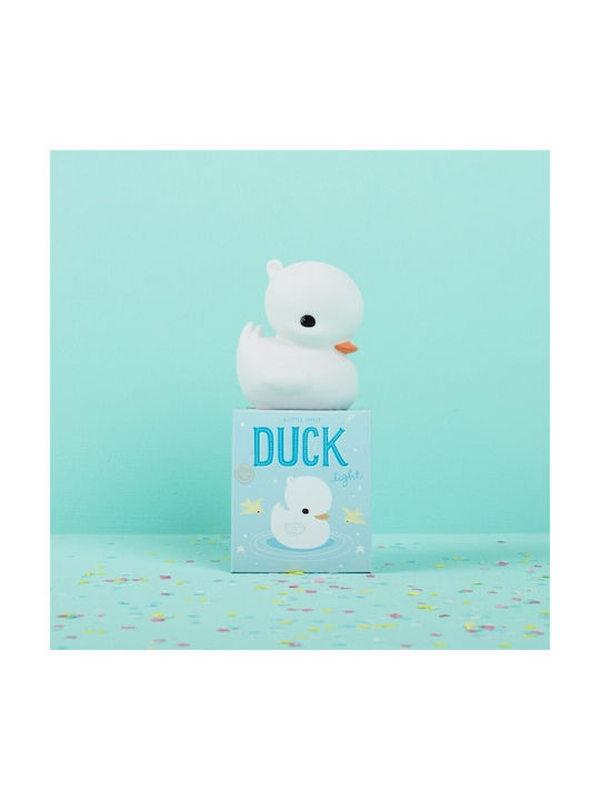 A Little Lovely Company Led Παιδικό Διακοσμητικό Φωτιστικό Duck με Εναλλαγές Χρωματισμών Λευκό 10.2x11.8x8.5εκ.