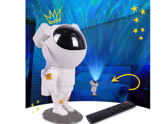 MalPlay Led Περιστρεφόμενο Παιδικό Φωτιστικό Projector με Προβολή Αστεριών