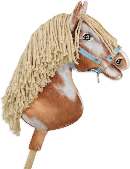 Hobby Horse Large Premium Stick Horse Spotted Tobiano Beige Mane A3