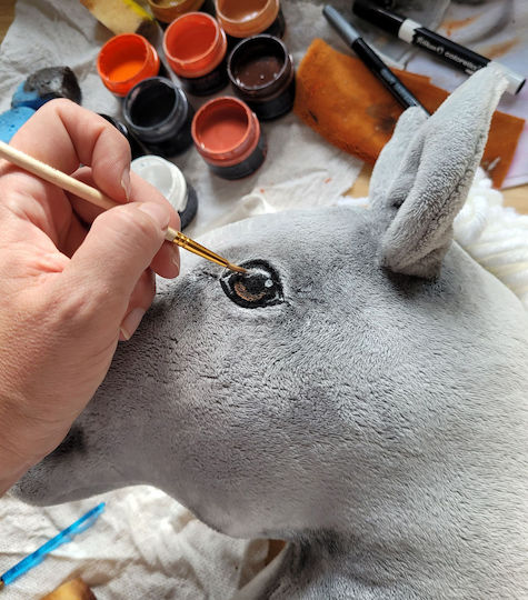 Premium Hobby Horse Großer Steckenpferd Graues Weißes Mähne A3