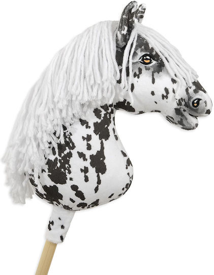Hobby Horse Großes Premium Steckenpferd Tarantel Muster Schwarzes Weißes Weißes Mähne A3