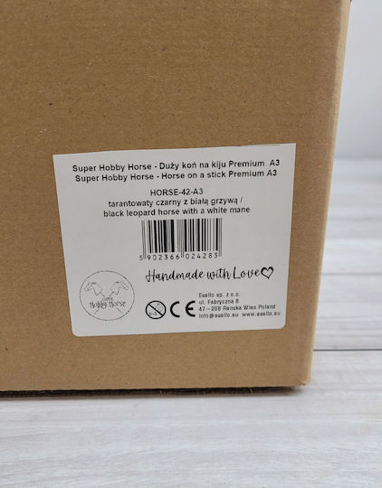 Hobby Horse Großes Premium Steckenpferd Tarantel Muster Schwarzes Weißes Weißes Mähne A3