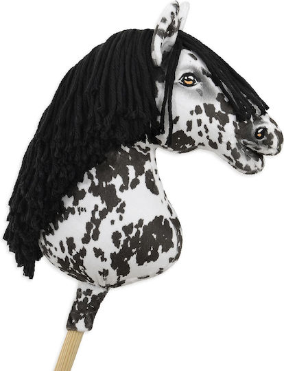 Hobby Horse Large Premium Stick Horse Tarantula Pattern Black White Black Mane A3