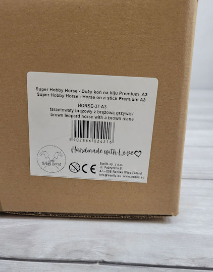 Hobby Horse Groß Premium Stockpferd Tarantel Weiß-Braun Braunes Mähne A3