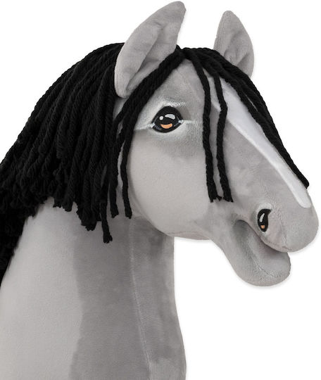 Premium Hobby Horse Large Stick Horse Gray Iv Black Mane A3
