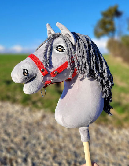 Premium Hobby Horse Large Stick Horse Gray Gray Mane A3
