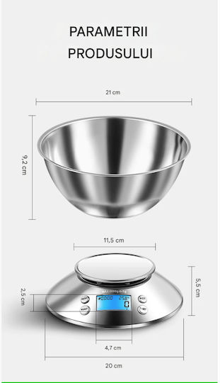 Digital Kitchen Scale 1gr/5kg Gray