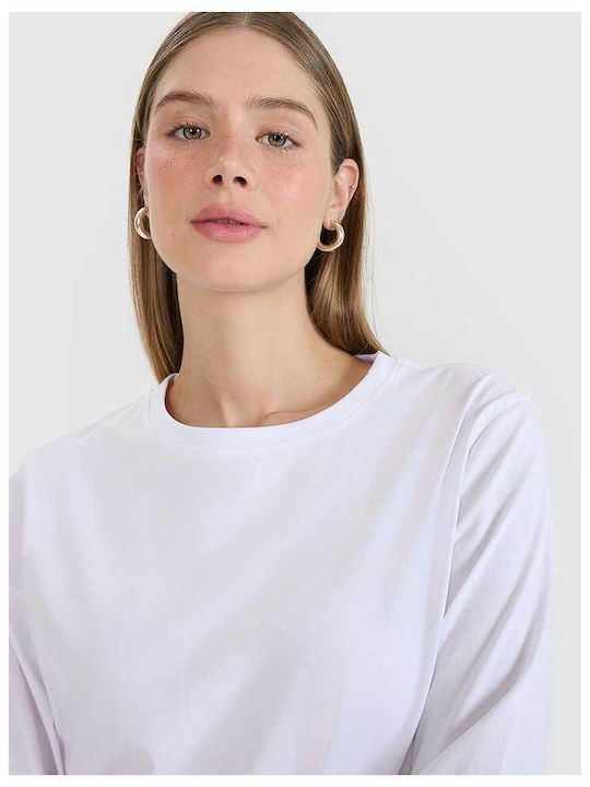 Women's Blouse Cotton Long Sleeve White