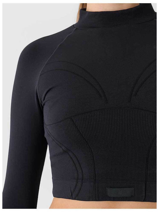 Functional Women's Athletic Blouse Long Sleeve Black