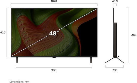 LG Smart Τηλεόραση 48" 4K UHD OLED AI B5 HDR (2025) OLED48B56LA