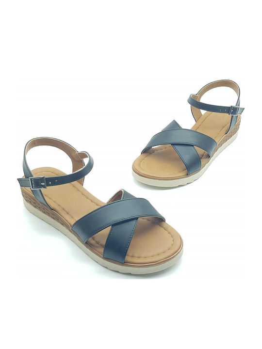 Women's Flat Sandals in Black Color