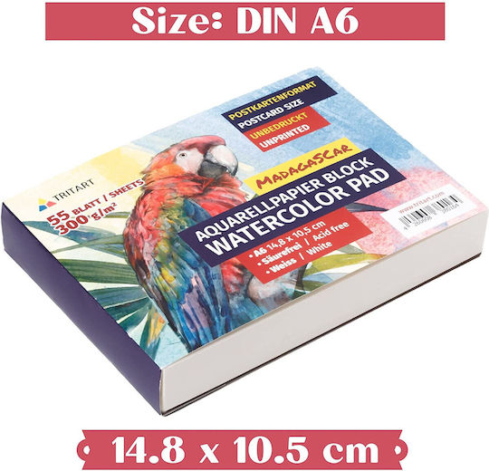 Drawing Pad Tritart A6 300 G 55 Sheets White