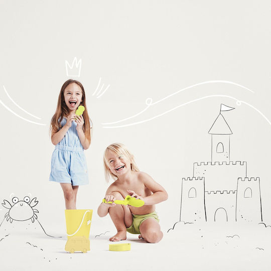 Kinder Spielzeug Set Silikon Eimer Schaufel Formen Citrus Sunny Life