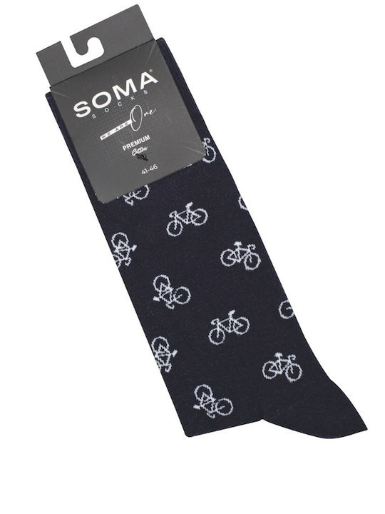 Soma Socks Bărbați Șosete cu Model Dark Blue 1Pachet