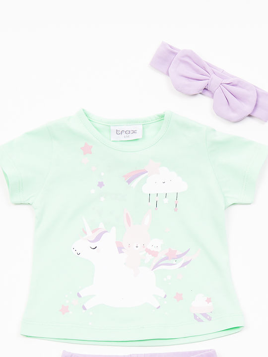 Kinder-Set mit Leggings Sommer 2Stück Pink