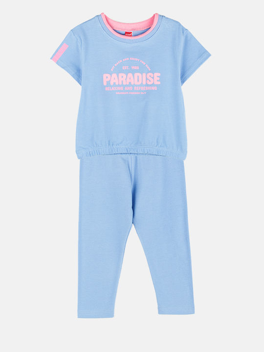 Kids' Set with Leggings Summer 2pcs Purple Paradise