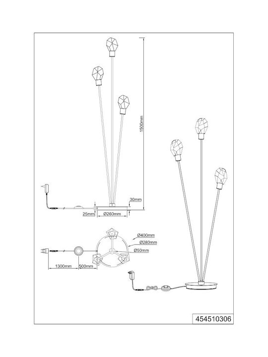 Trio Lighting Verano Φωτιστικό Δαπέδου Ασημί Trio Lighting Verano Φωτιστικό Δαπέδου Ασημί