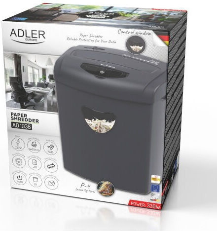 Adler Distrugător de Documente 10 Foi cu Coș 21lt