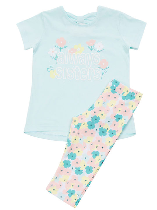 Kinder-Set mit Leggings Sommer 2Stück Türkis
