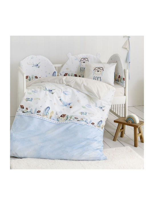 Nima Cotton Baby Quilt Boy's World 100x140cm Blue 34359