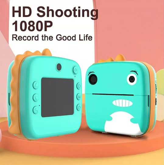 Little dinosaur Children's Camera with Thermal Printing Green