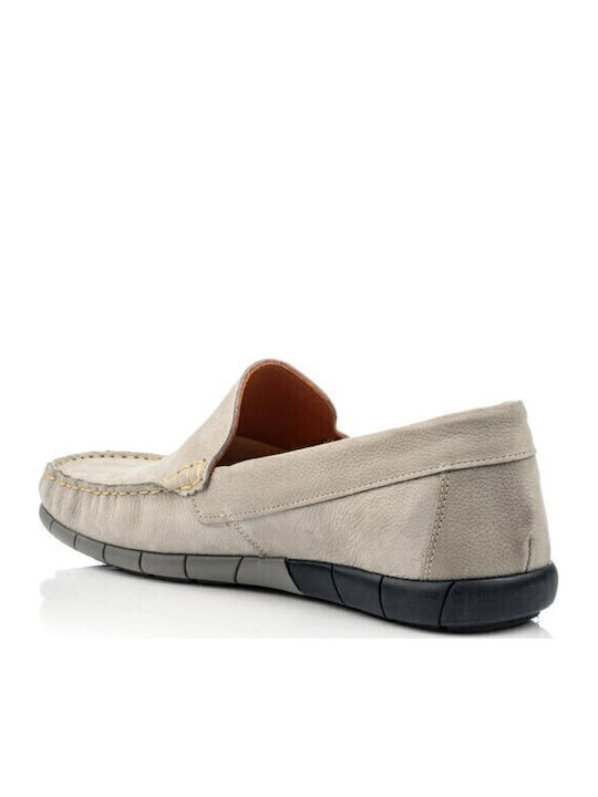 Δερμάτινα Ανδρικά Loafers σε Γκρι Χρώμα