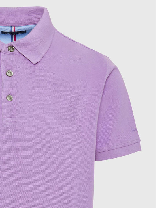Polo Herrenbluse Kurzarm Lila