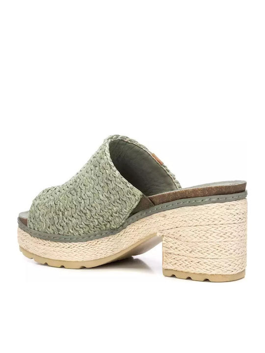 Mule cu cu gleznă înaltă Toc în Culoare Kaki