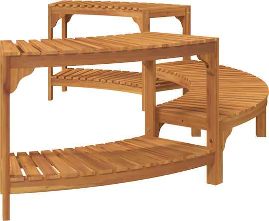 vidaXL Treaptă de piscină din lemn 252x111.5x55.5cm Maro