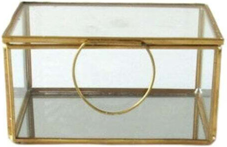 JK Home Decoration Διακοσμητικό Κουτί Γυάλινο 12.5x12.5x6cm