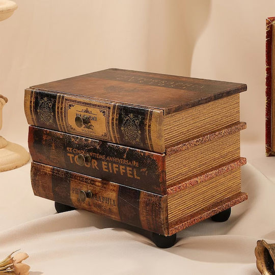 Etoile Dekorative Box Hölzernes im Buchformat Etoile Dekorative Box Hölzernes im Buchformat
