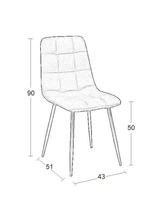 Oscar Dining Room Velvet Chair Green Velvet 44x56x87cm