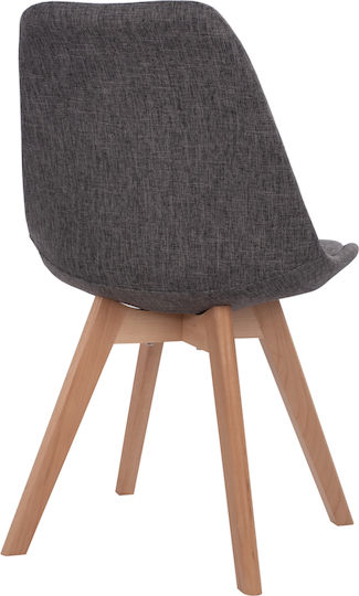 Vegas Dining Room Fabric Chair Grey Fabric 47x56.6x82cm