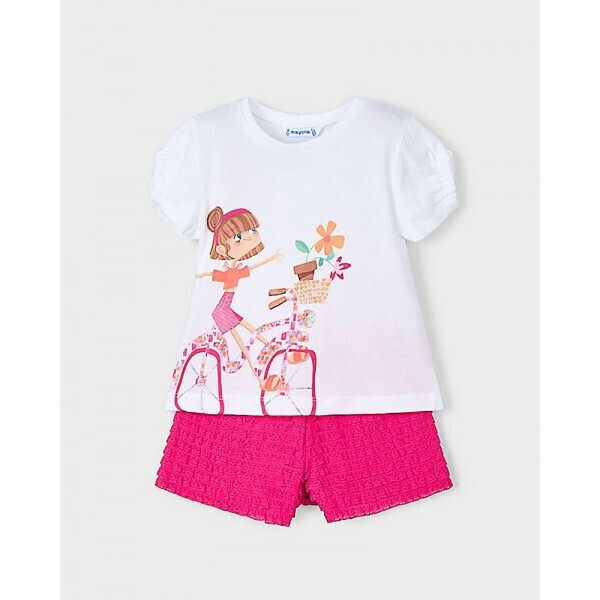 Mayoral Set pentru copii cu șorturi Vară 2buc Fuchsia 25-03211-089
