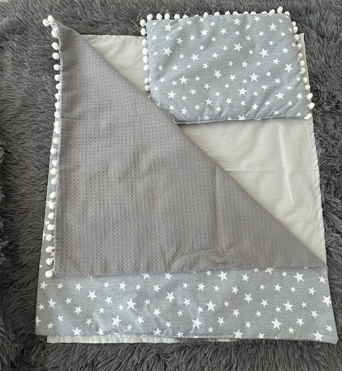 Σετ Προίκας Καροτσιού Γκρι Blanket, Lightweight Bag, And Pillow