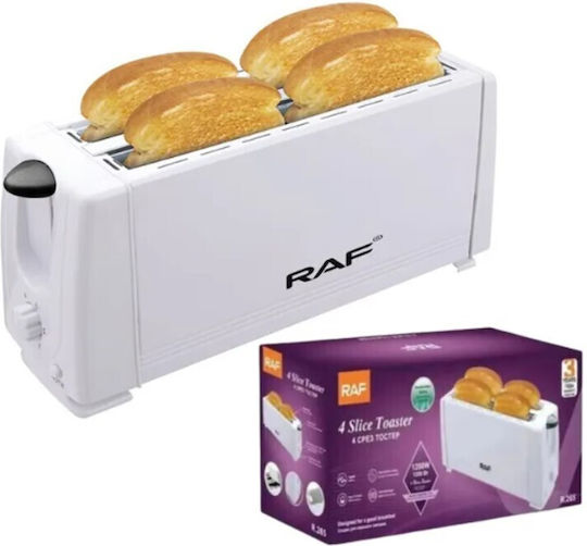 Raf Тостер 4 слота 1200W Бяла