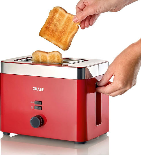 Graef TO 63 Toaster 2 Schlitze 888W Rot