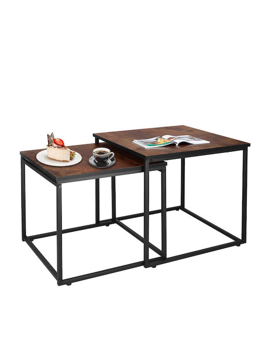 Platz Satztisch-Set Metall Braun 2Stück B49xT49cm