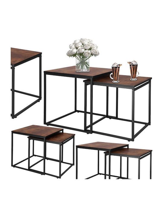 Platz Satztisch-Set Metall Braun 2Stück B49xT49cm