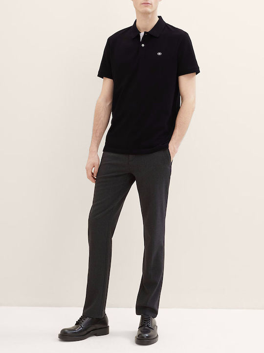 Basic Polo Μπλούζα Κοντομάνικη Μαύρη