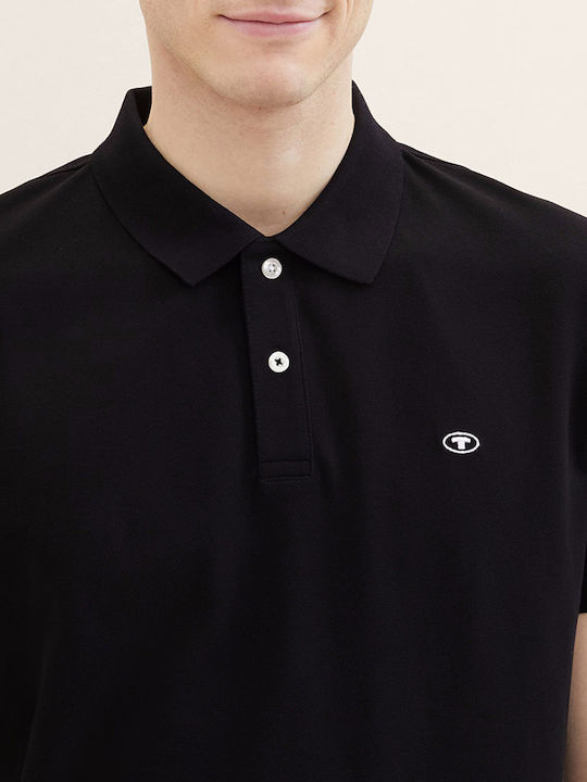Basic Polo Μπλούζα Κοντομάνικη Μαύρη