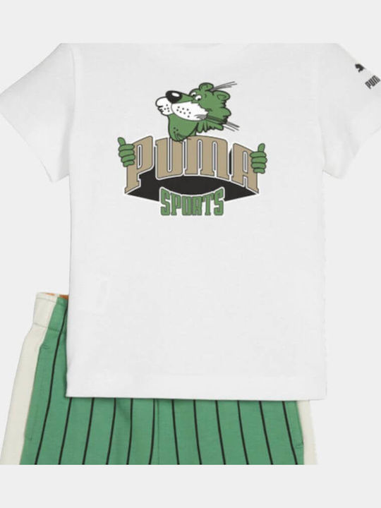 Kinder-Set mit Shorts Sommer 2Stück Weiß Minicats Fanbase Set