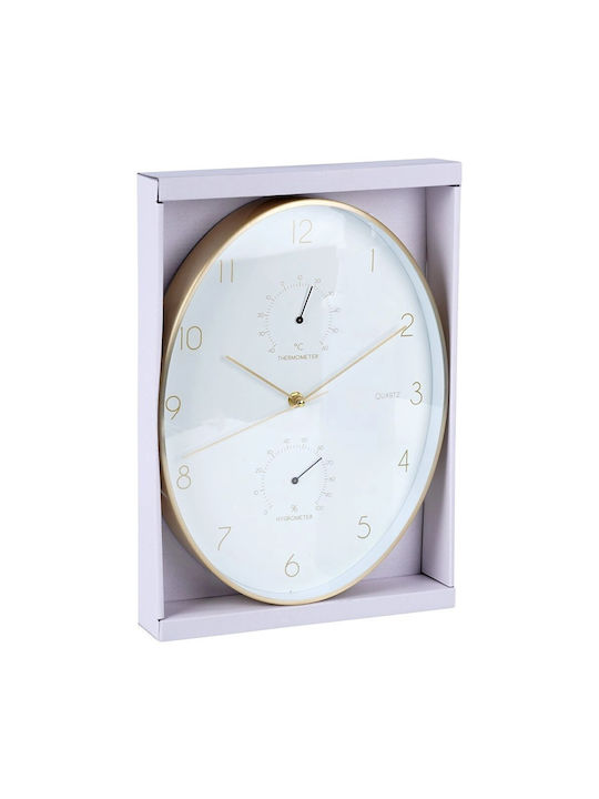 Zaros Ρολόι Τοίχου Μεταλλικό Λευκό 27x27.1cm